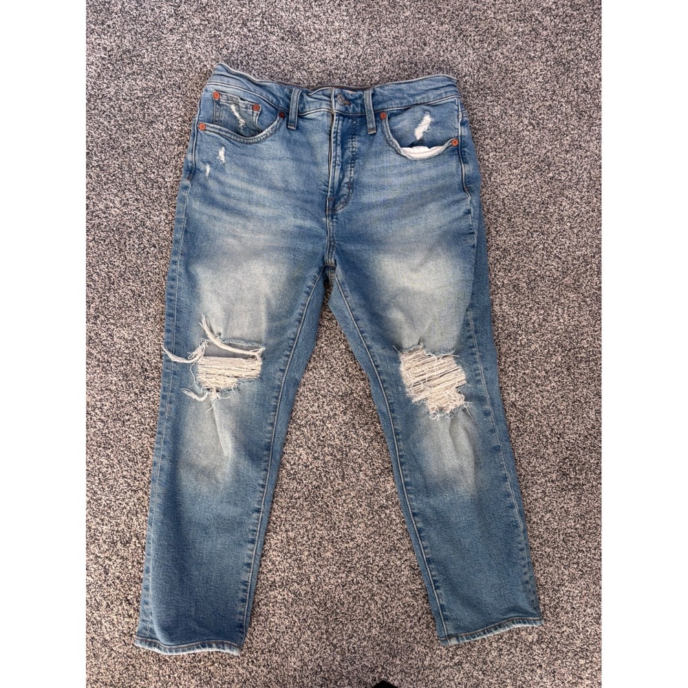 Distressed Blue Women’s Jeans - Classic Mid Wash